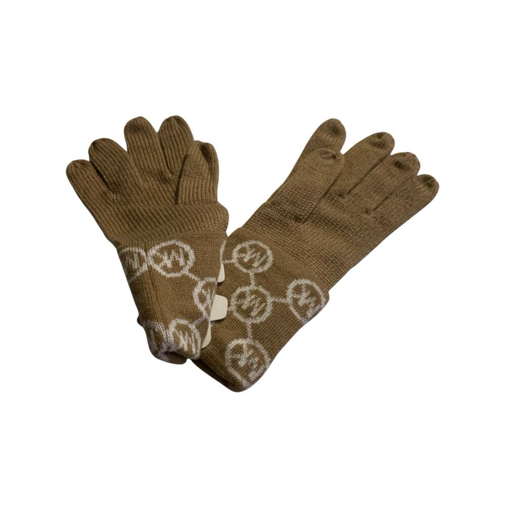 Michael Kors Tan Gloves with Logo Cuff